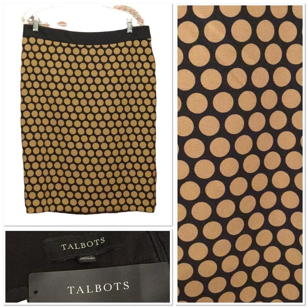 Talbots polka dot skirt size 14 new career wear